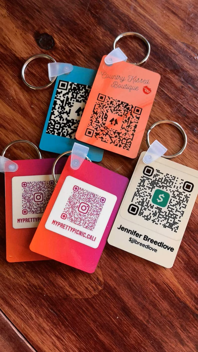 Keychain with QR code & logo